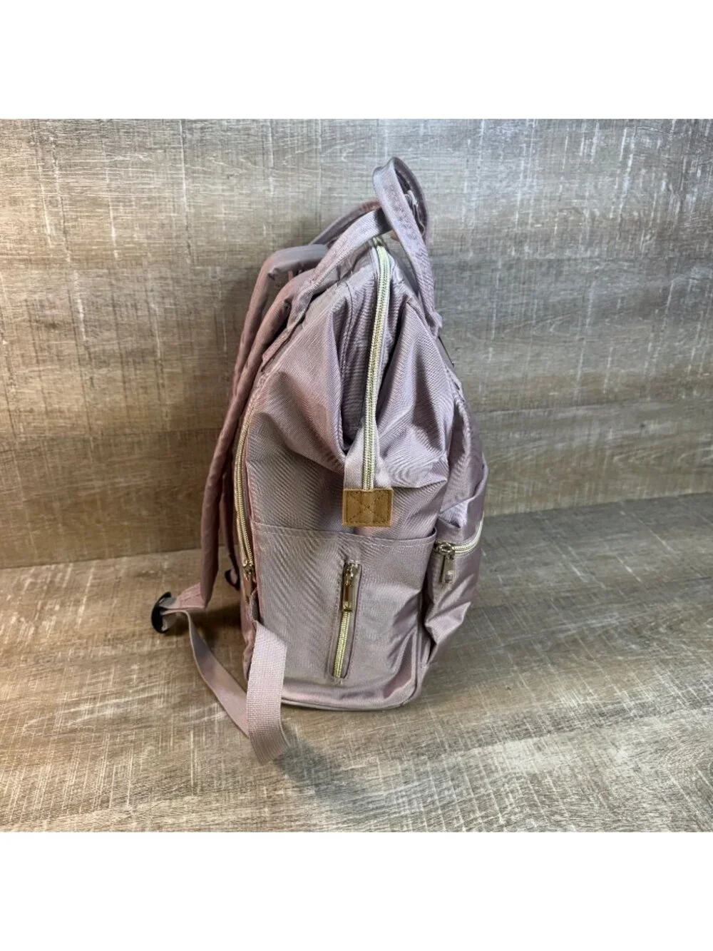 Bebámour Wide Open Diaper Bag Backpack Pink Baby Travel Tote Shoulder